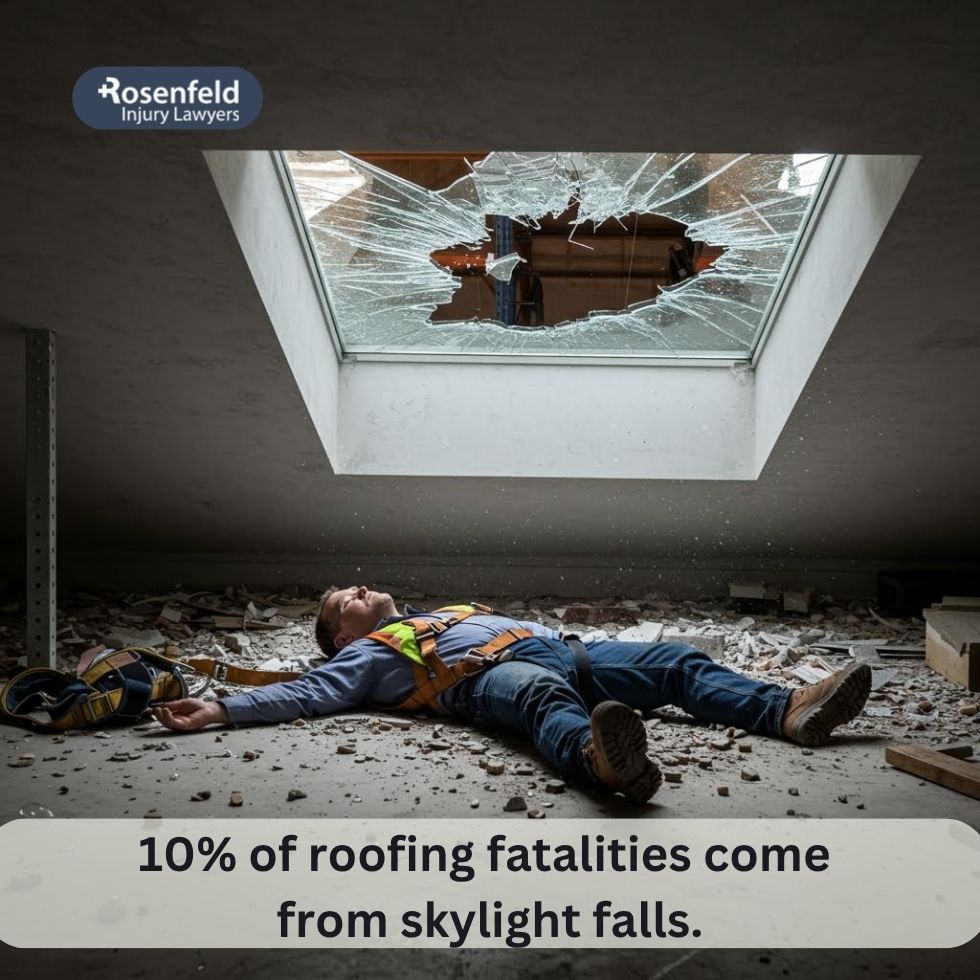 Safety team inspecting roof to prevent skylight accidents